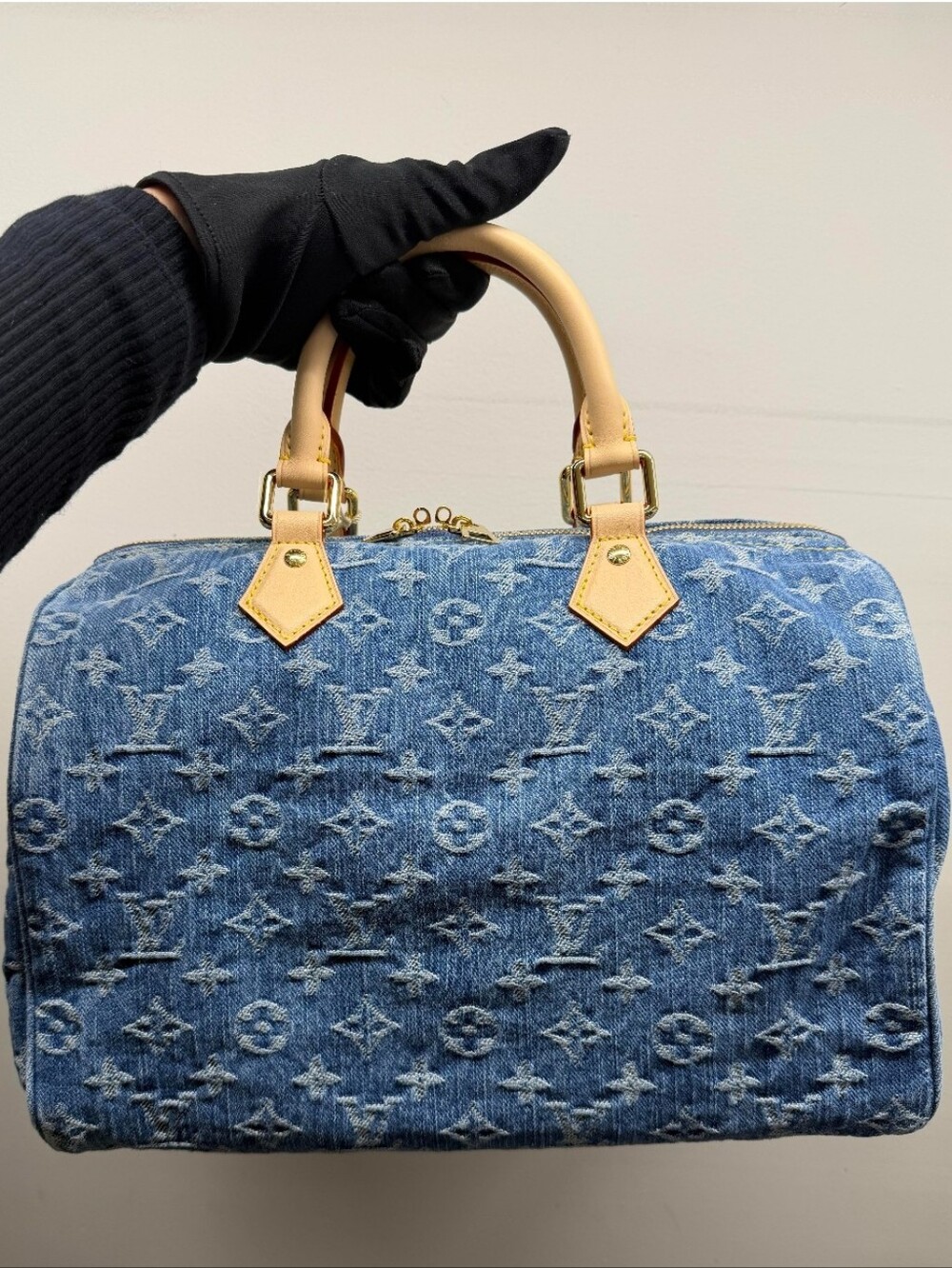 Cotton Denim Crossbody Jean Blue Denim Top-Handle Crossbody Bag 30in